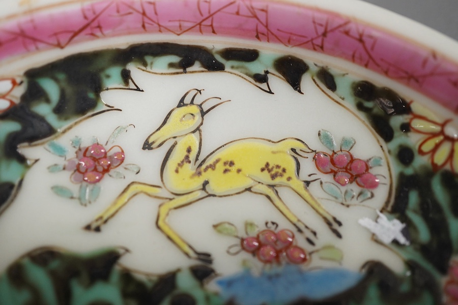 A Chinese semi-eggshell porcelain saucer and a similar tea bowl, Yongzheng period